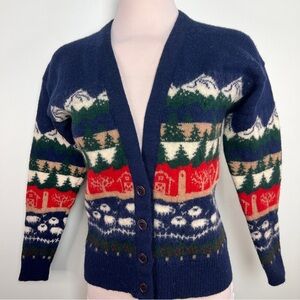 Pendleton Vintage Wool Fair Isle Cardigan Sweater Made in USA Small